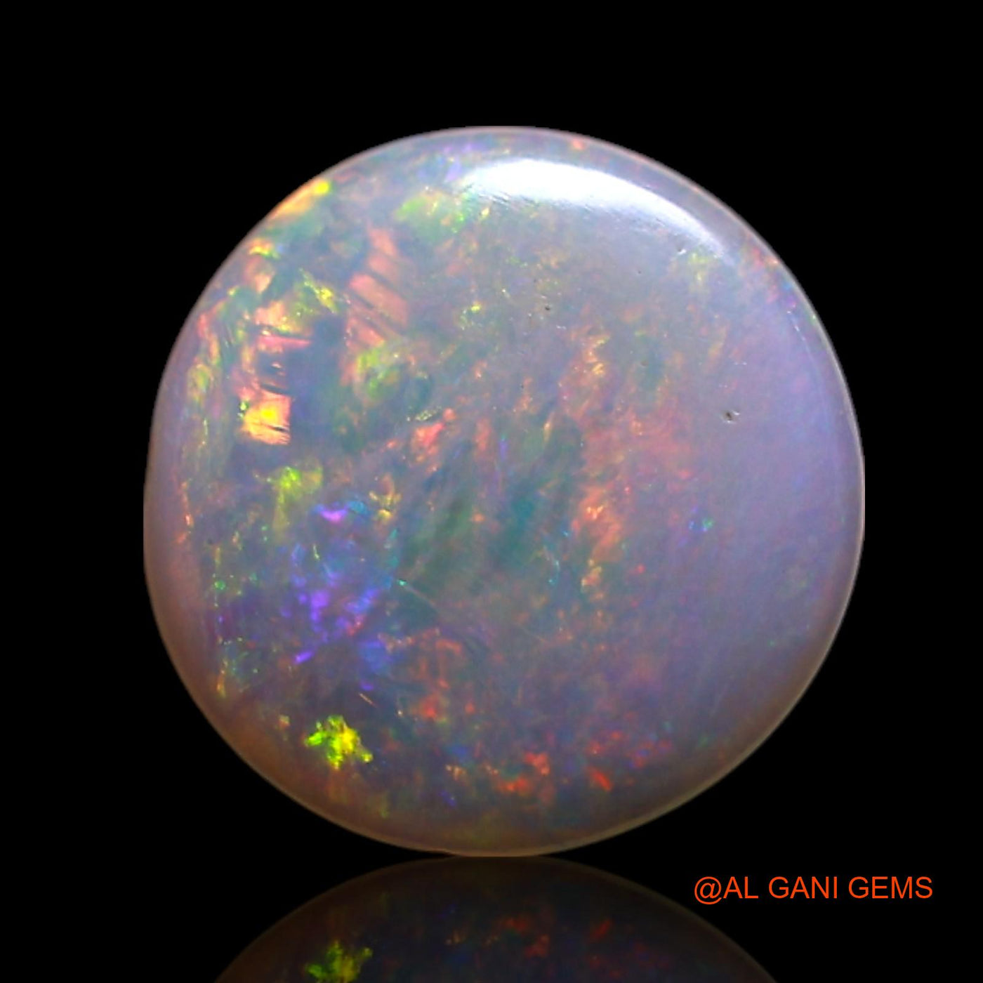 0.70 Cts Natural Australian Fire Opal Loose Gemstone Round Cabochon 8x8x1 mm AG-225
