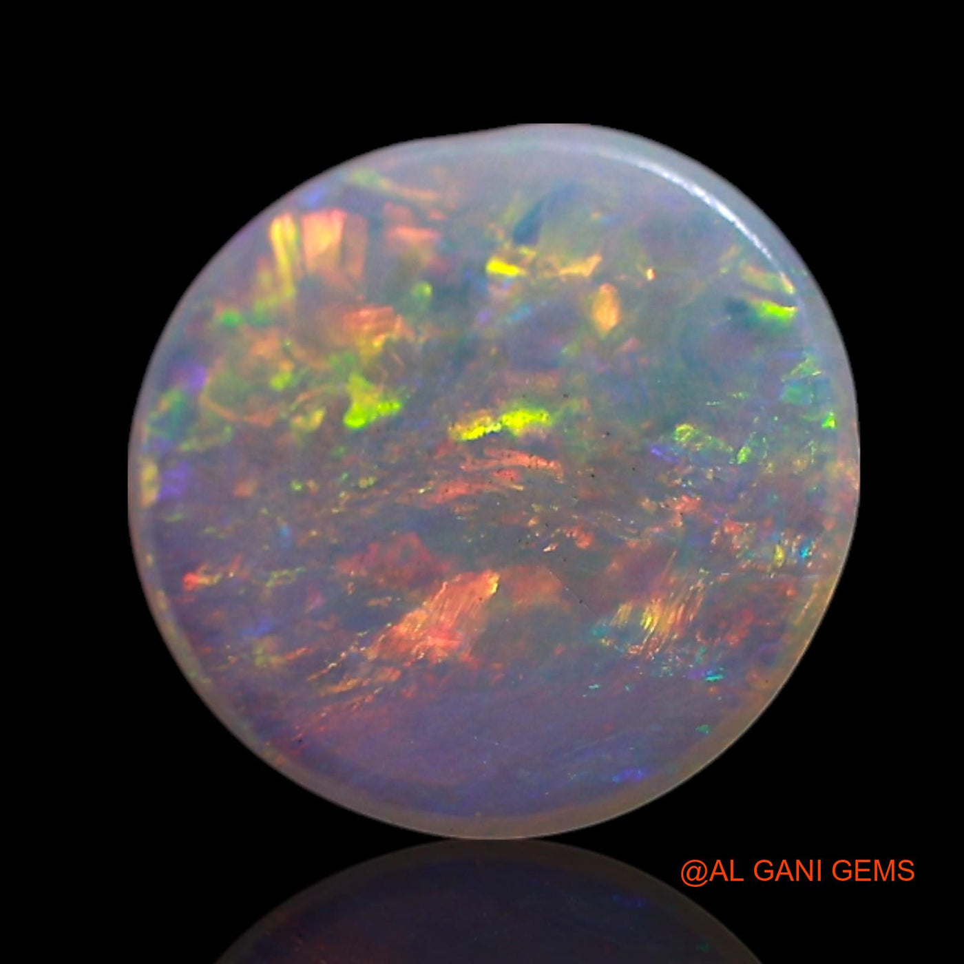 0.70 Cts Natural Australian Fire Opal Loose Gemstone Round Cabochon 8x8x1 mm AG-225