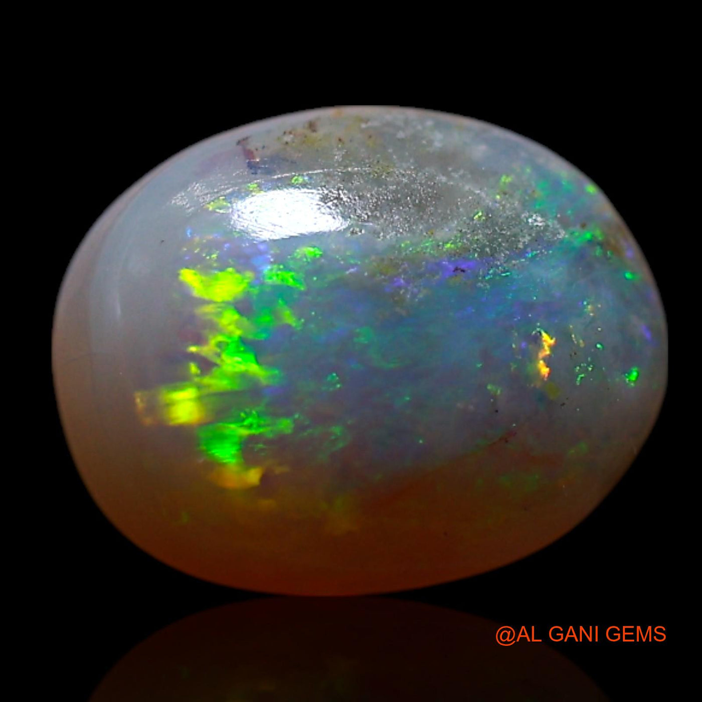 Natural Fire Opal Gemstone 1.00 Cts Loose Oval Cabochon From Australia 8x7x3 mm AG-230