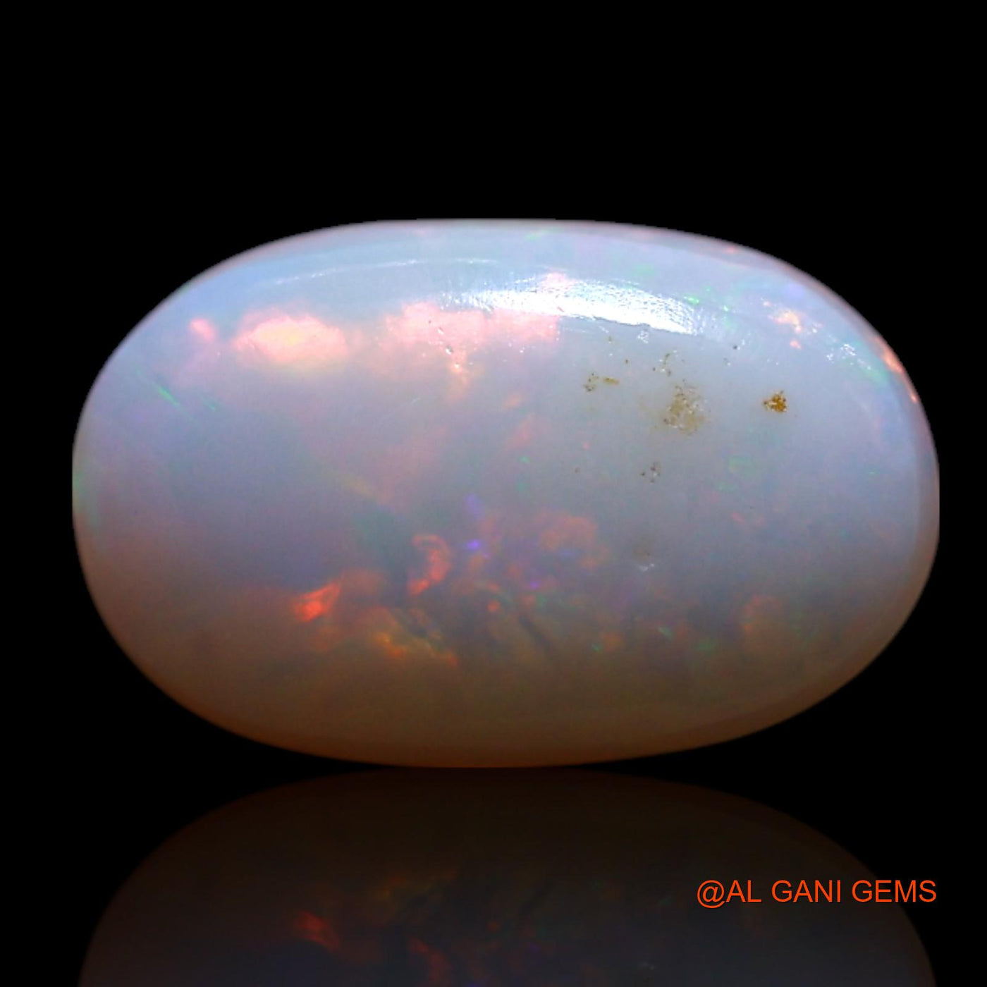 Natural Fire Opal Gemstone 0.90 Cts Loose Oval Cabochon From Australia 9x6x2 mm AG-235