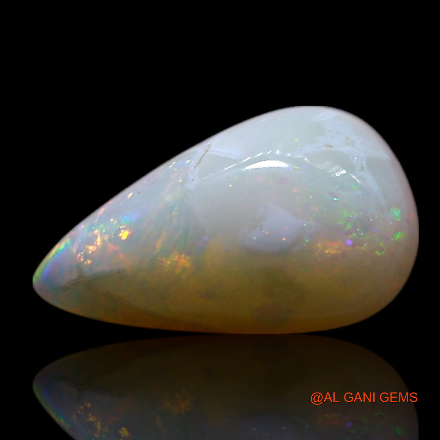 Natural Fire Opal Gemstone 1.00 Cts Loose Pear Cabochon From Australia 10x6x3 mm AG-242