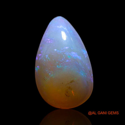 0.80 Cts Natural Australian Fire Opal Pear Cabochon Loose Gemstone For Jewelry 9x6x2 mm AG-245
