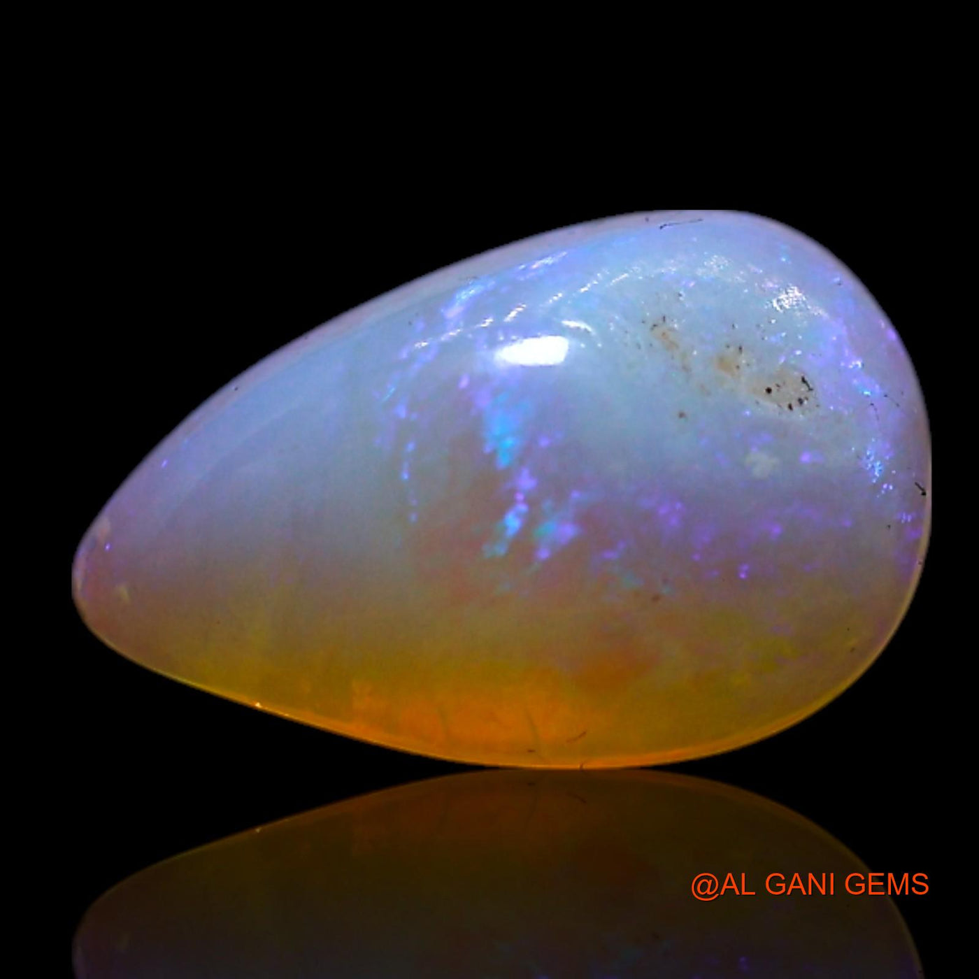 0.80 Cts Natural Australian Fire Opal Pear Cabochon Loose Gemstone For Jewelry 9x6x2 mm AG-245