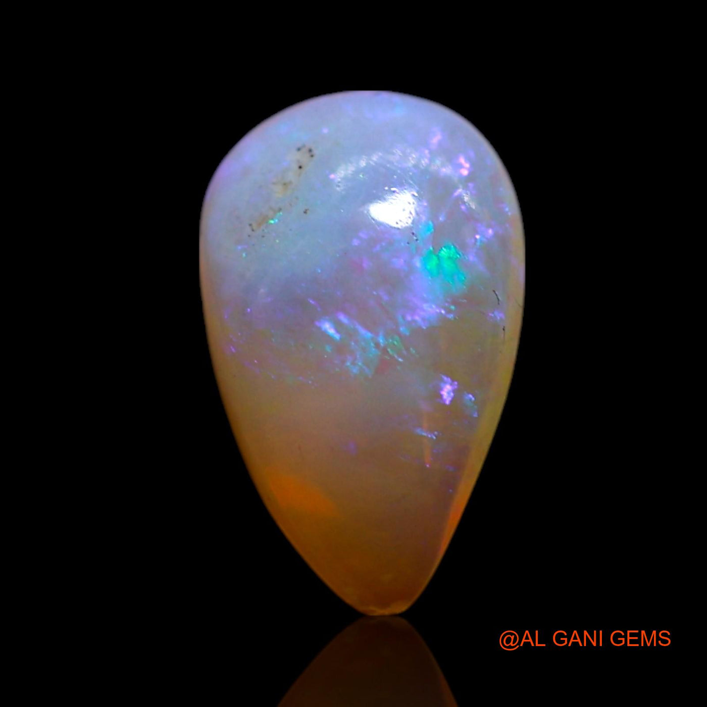 0.80 Cts Natural Australian Fire Opal Pear Cabochon Loose Gemstone For Jewelry 9x6x2 mm AG-245