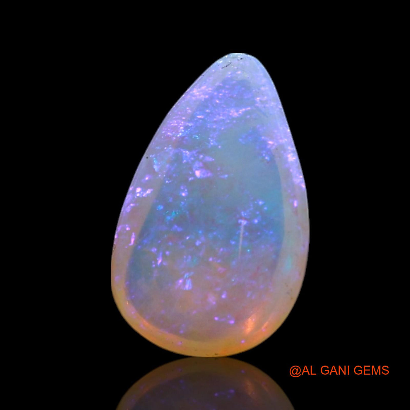 0.80 Cts Natural Australian Fire Opal Pear Cabochon Loose Gemstone For Jewelry 9x6x2 mm AG-245