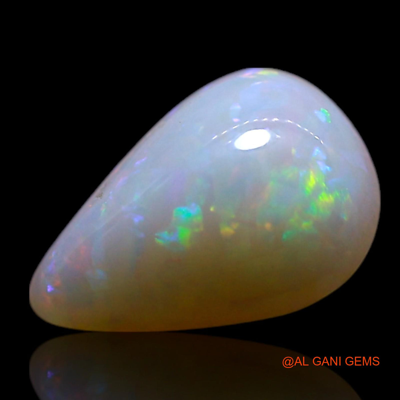 1.00 Cts Unheated Australian Fire Opal Loose Gemstone Pear Cabochon Natural 9x6x3 mm AG-249