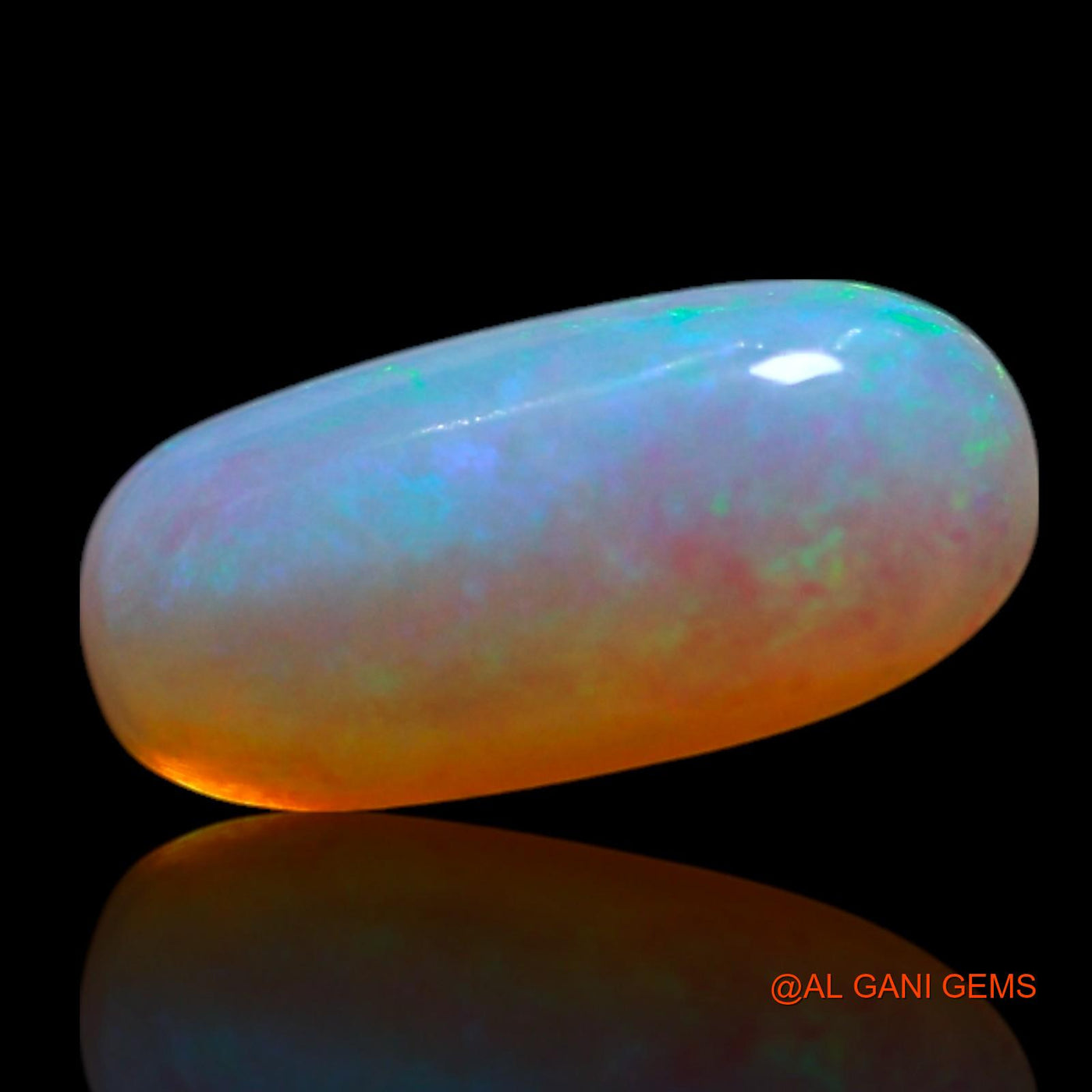 Natural Untreated Fire Opal Loose Gemstone Oval Cabochon From Australia 0.90 Cts 9x4x2 mm AG-257