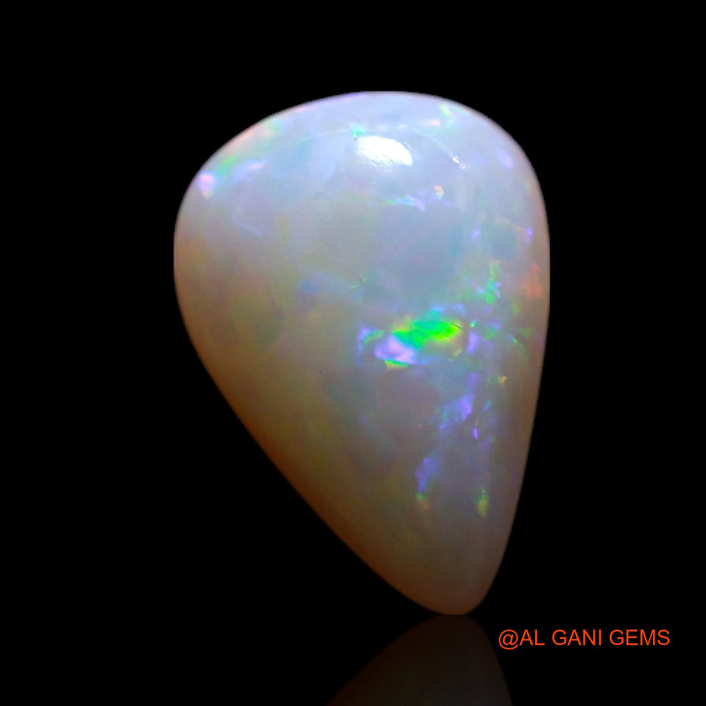 0.90 Cts Unheated Australian Fire Opal Loose Gemstone Pear Cabochon Natural 8x6x2 mm AG-258