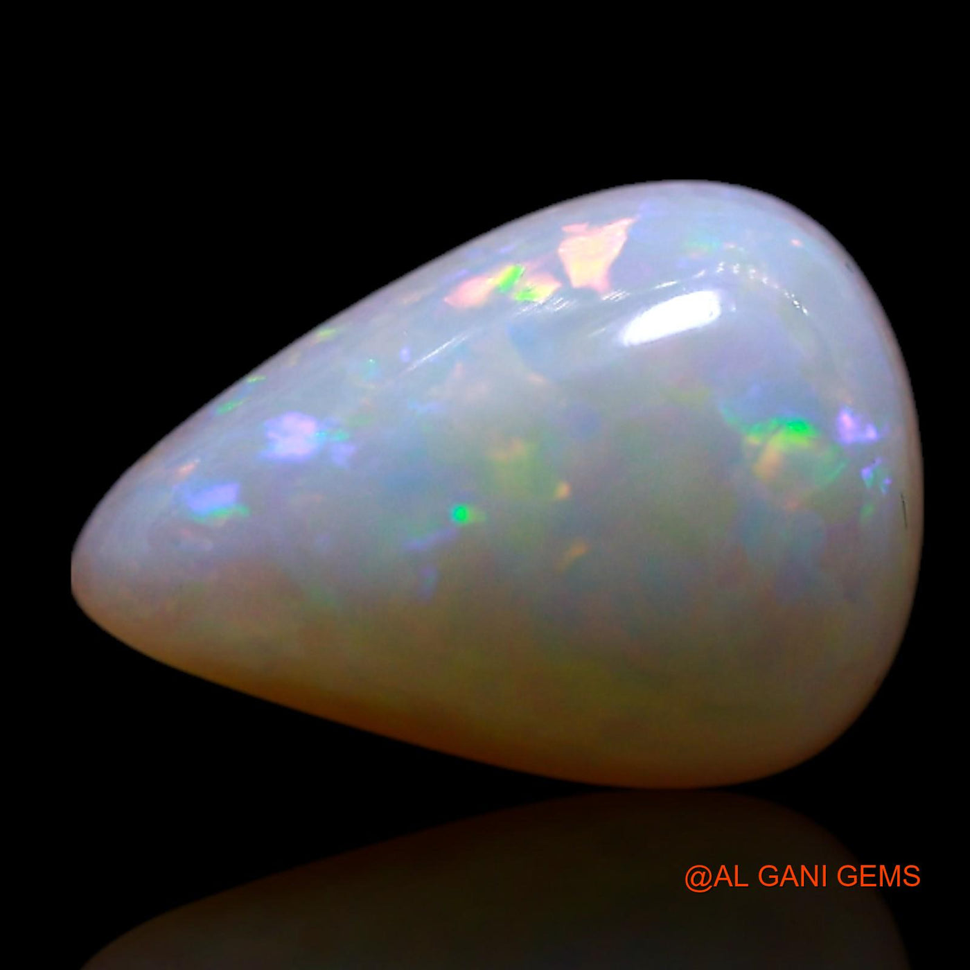 0.90 Cts Unheated Australian Fire Opal Loose Gemstone Pear Cabochon Natural 8x6x2 mm AG-258