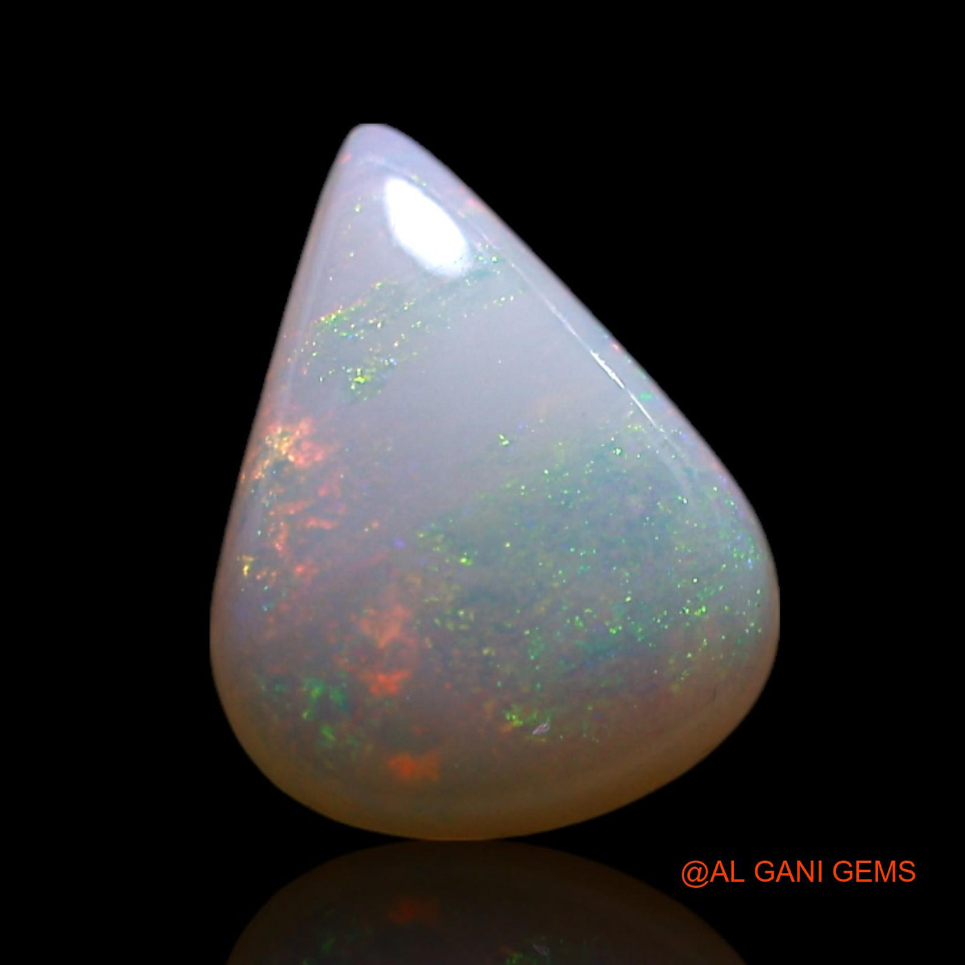 0.80 Cts Unheated Australian Fire Opal Loose Gemstone Pear Cabochon Natural 8x6x2 mm AG-260
