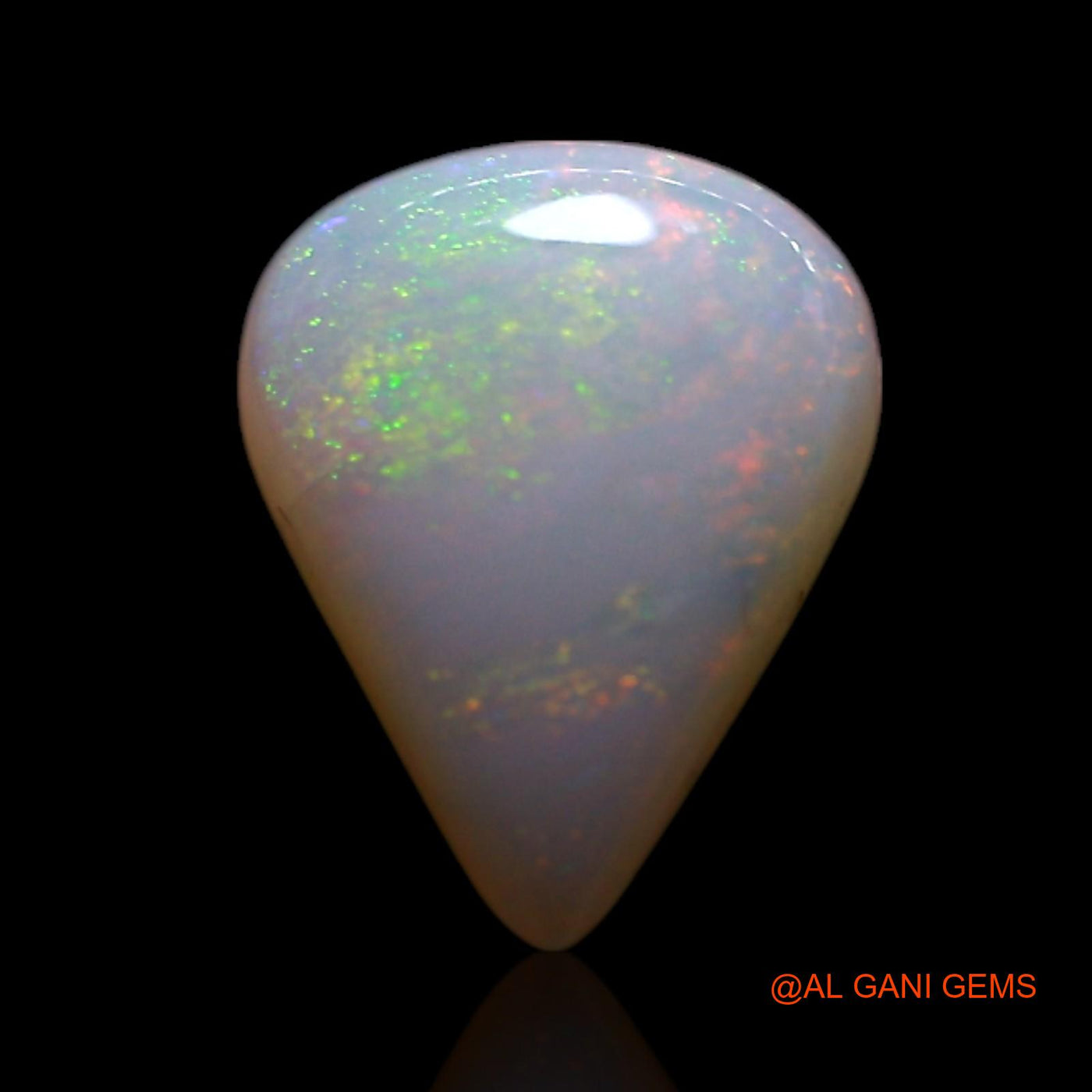 0.80 Cts Unheated Australian Fire Opal Loose Gemstone Pear Cabochon Natural 8x6x2 mm AG-260