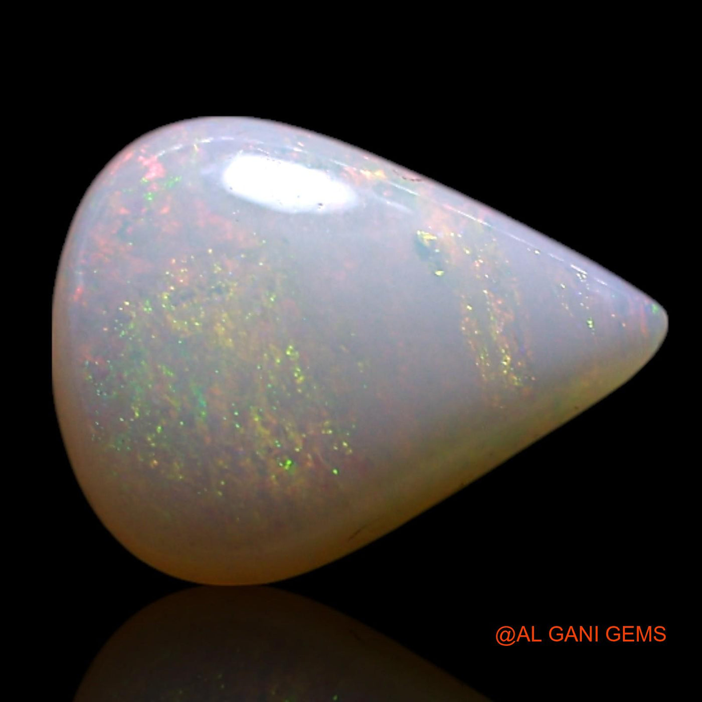 0.80 Cts Unheated Australian Fire Opal Loose Gemstone Pear Cabochon Natural 8x6x2 mm AG-260