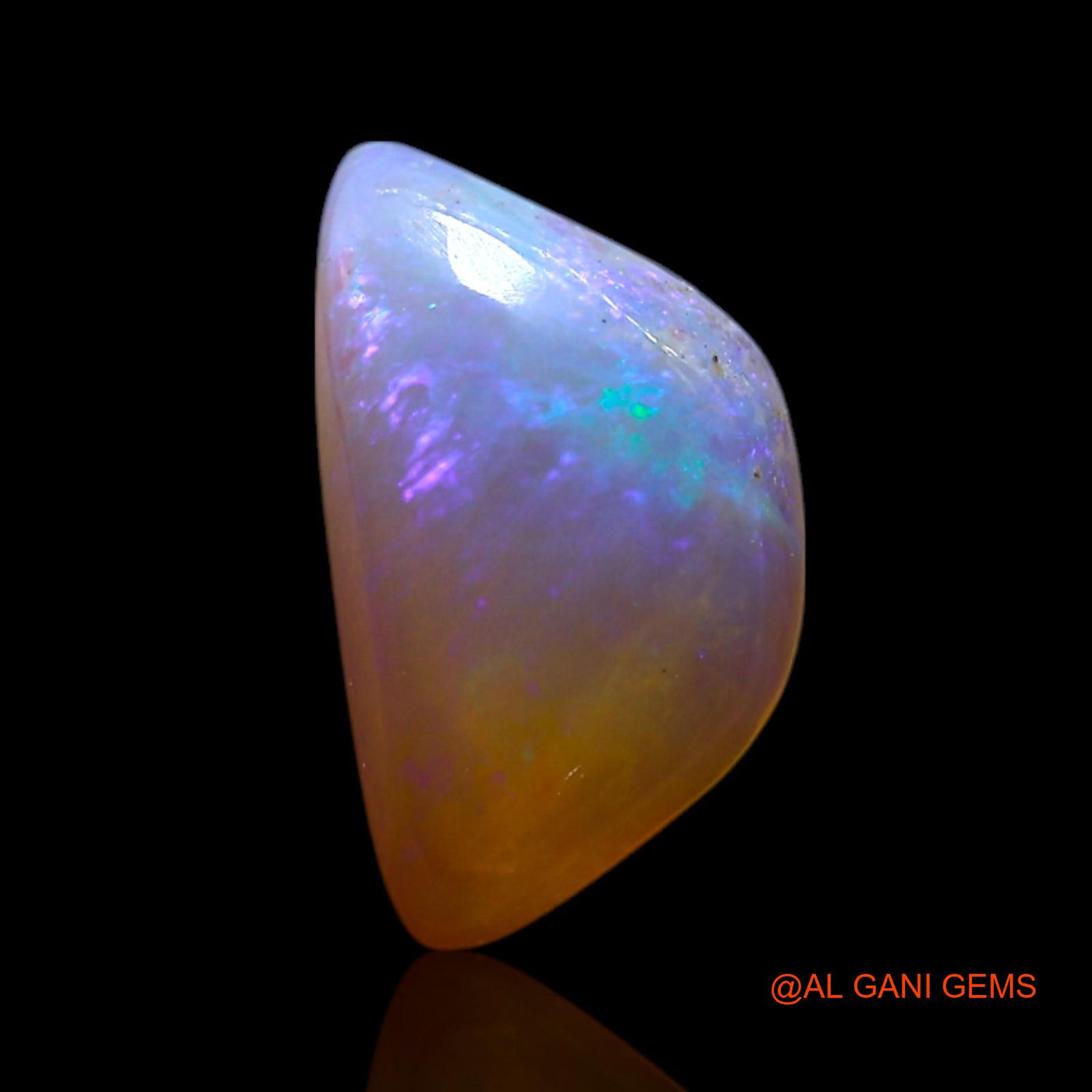 Natural Untreated Fire Opal Loose Gemstone Trillion Cabochon From Australia 0.90 Cts 9x5x2 mm AG-267