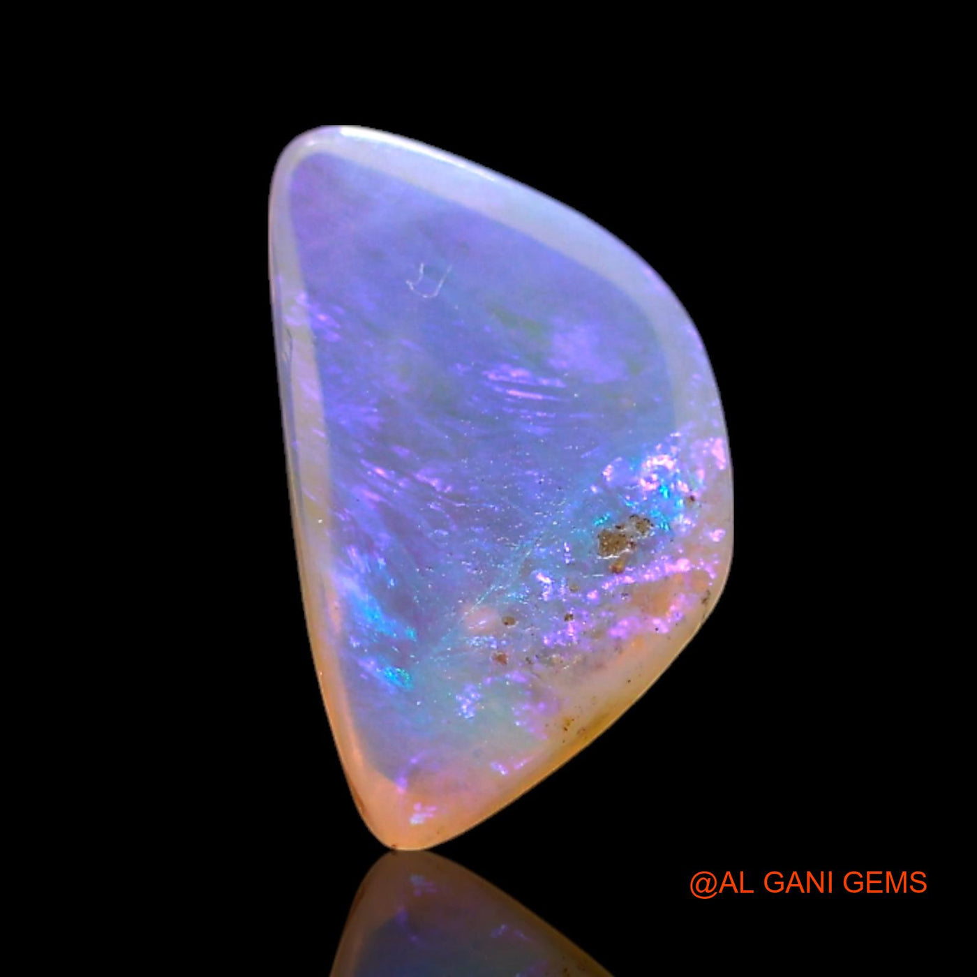 Natural Untreated Fire Opal Loose Gemstone Trillion Cabochon From Australia 0.90 Cts 9x5x2 mm AG-267