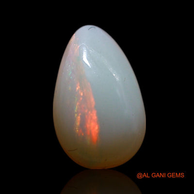 Natural Untreated Fire Opal Loose Gemstone Pear Cabochon From Australia 1.00 Cts 8x5x3 mm AG-270