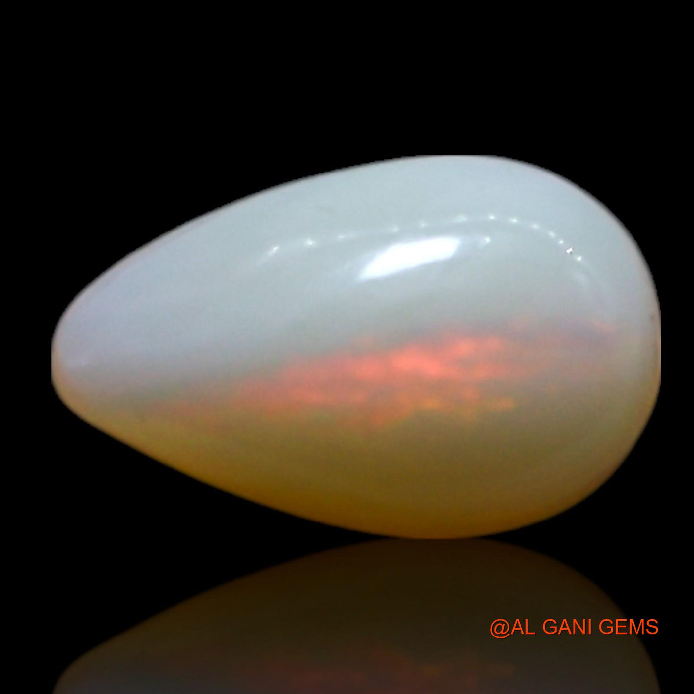 Natural Untreated Fire Opal Loose Gemstone Pear Cabochon From Australia 1.00 Cts 8x5x3 mm AG-270