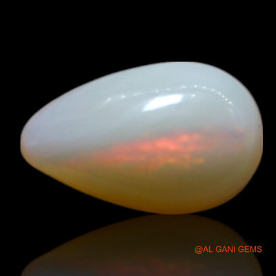 Natural Untreated Fire Opal Loose Gemstone Pear Cabochon From Australia 1.00 Cts 8x5x3 mm AG-270