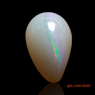 Natural Untreated Fire Opal Loose Gemstone Pear Cabochon From Australia 1.00 Cts 8x5x3 mm AG-270