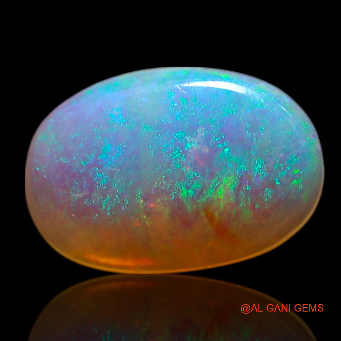 Natural Untreated Fire Opal Loose Gemstone Oval Cabochon From Australia 0.80 Cts 8x5x2 mm AG-271