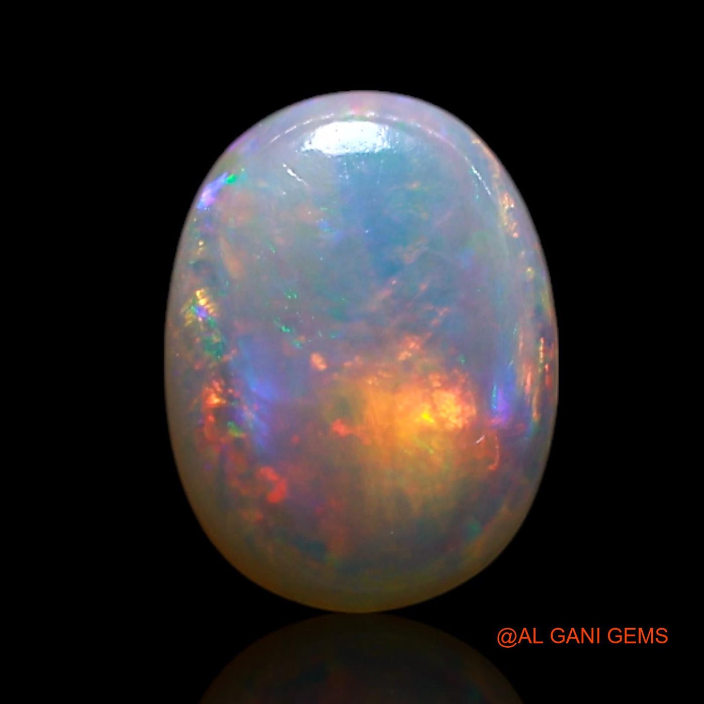 1.00 Cts Natural Australian Fire Opal Loose Gemstone Oval Cabochon 8x6x2 mm AG-275