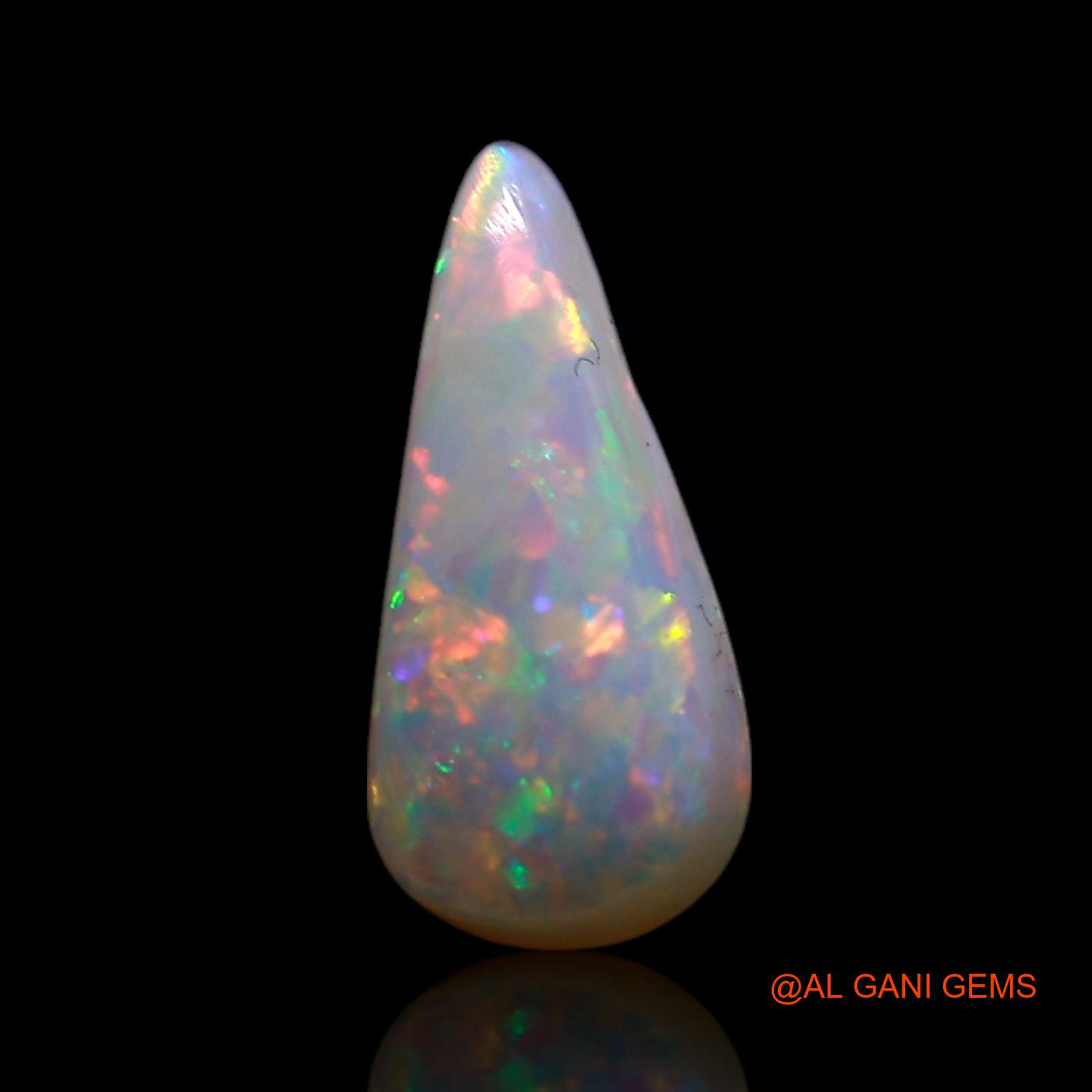 0.75 Cts Natural Australian Fire Opal Loose Gemstone Pear Cabochon 10x4x2 mm AG-276
