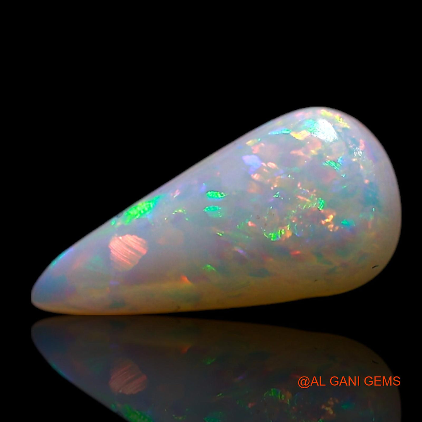 0.75 Cts Natural Australian Fire Opal Loose Gemstone Pear Cabochon 10x4x2 mm AG-276