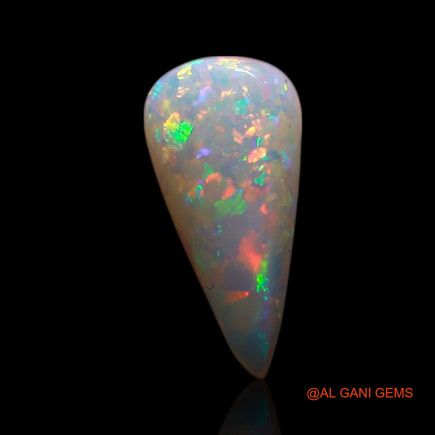 0.75 Cts Natural Australian Fire Opal Loose Gemstone Pear Cabochon 10x4x2 mm AG-276