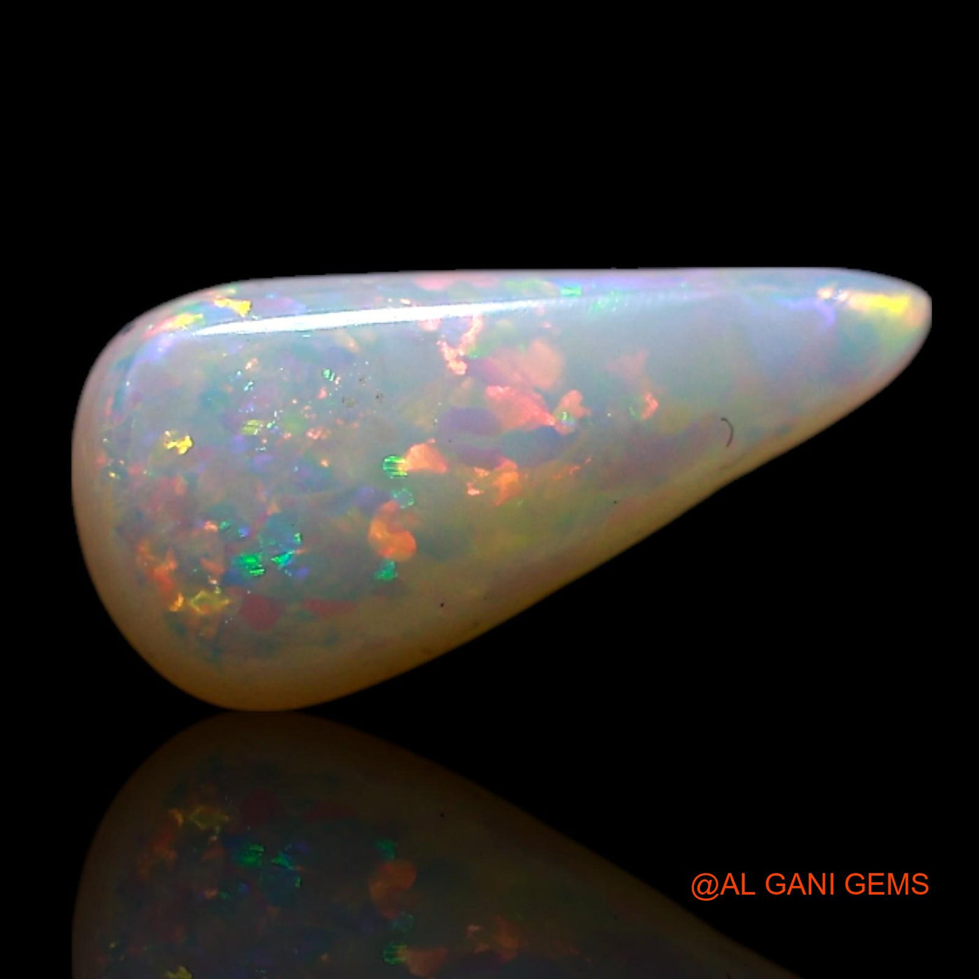 0.75 Cts Natural Australian Fire Opal Loose Gemstone Pear Cabochon 10x4x2 mm AG-276