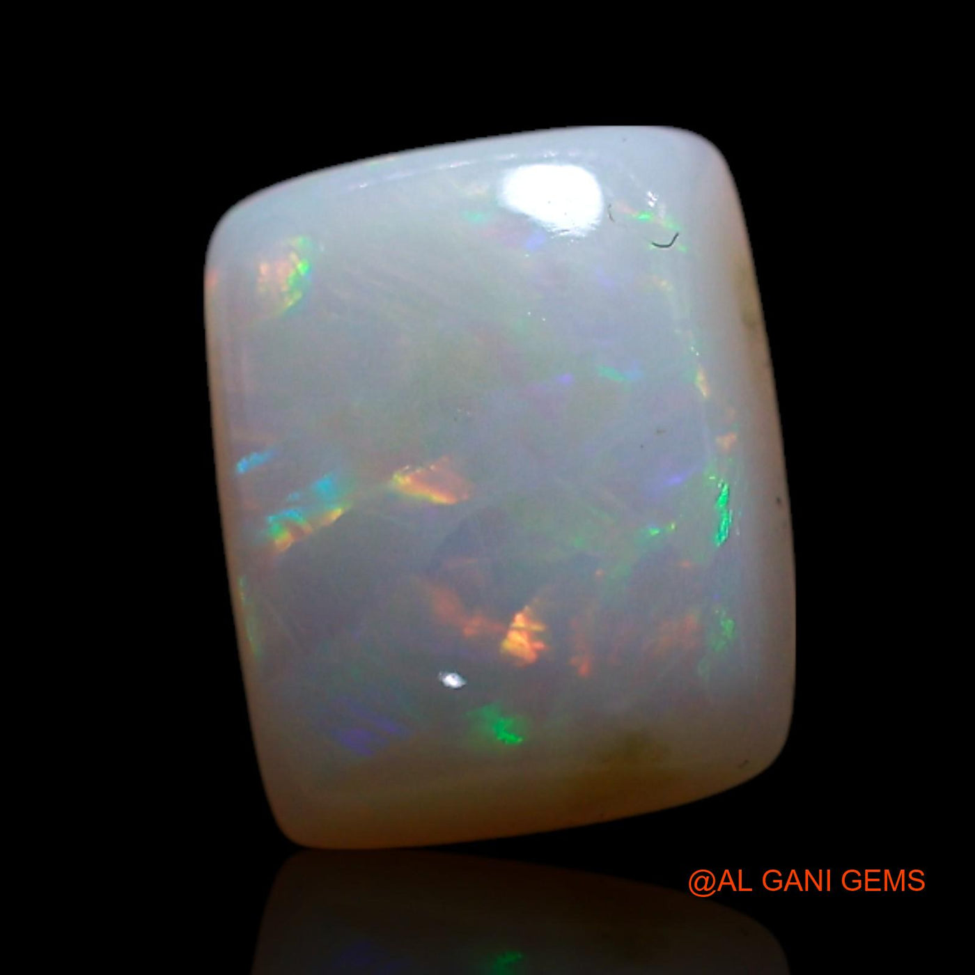 Natural Fire Opal Gemstone 1.00 Cts Loose Square Cabochon From Australia 7x6x3 mm AG-286