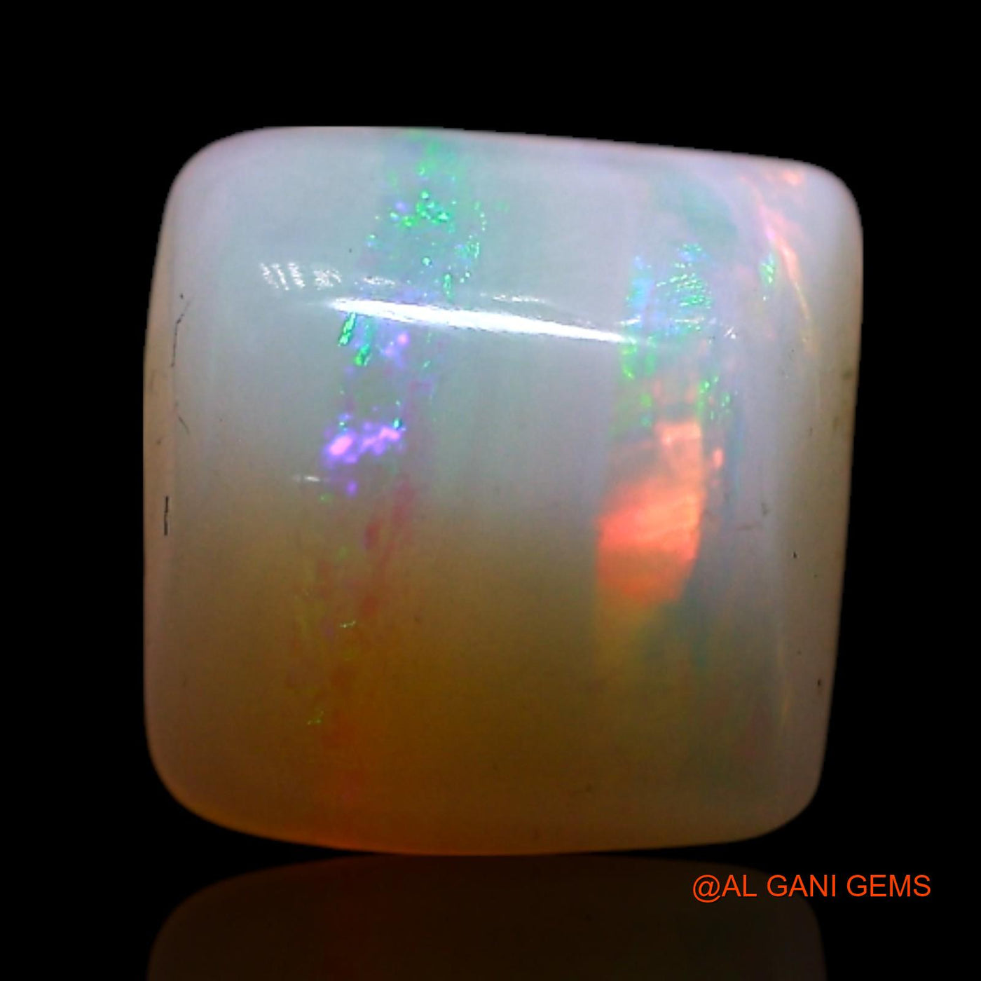1.00 Cts Natural Australian Fire Opal Square Cabochon Loose Gemstone For Jewelry 7x6x3 mm AG-288