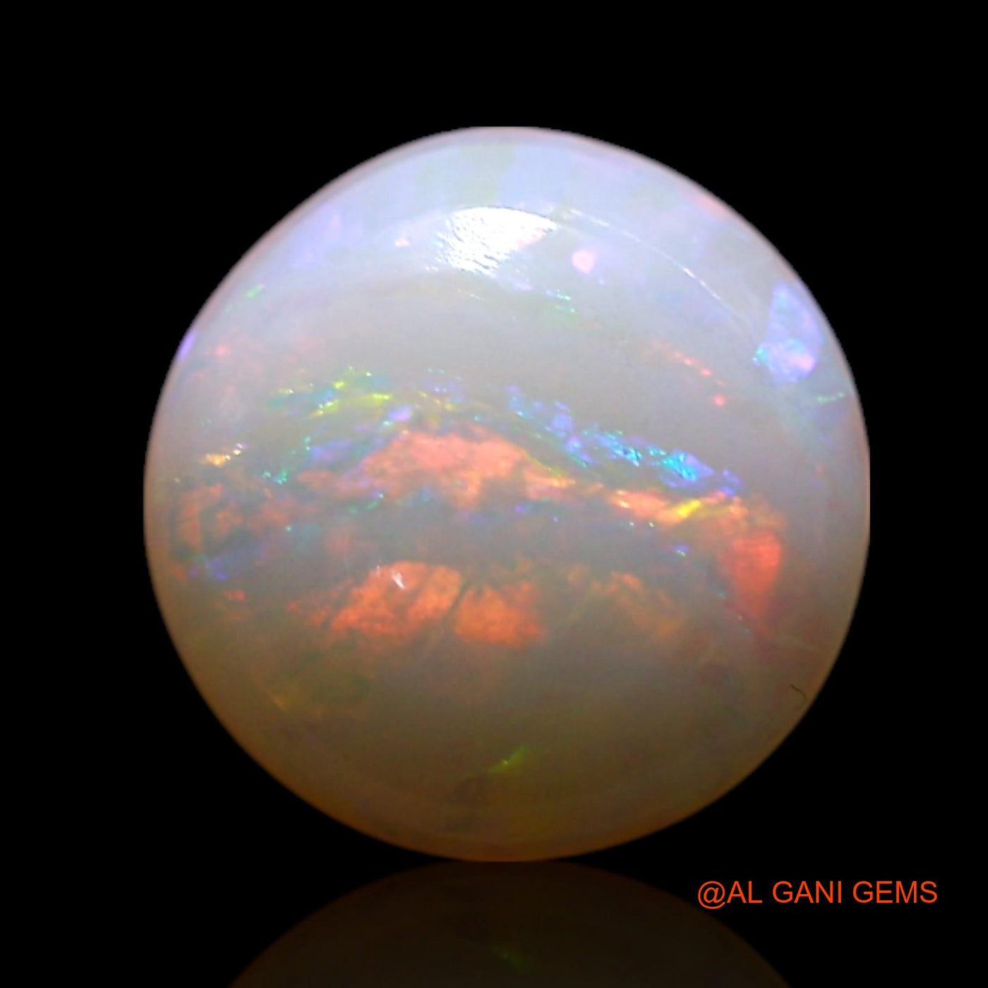 Natural Fire Opal Gemstone 0.90 Cts Loose Round Cabochon From Australia 7x7x2 mm AG-290