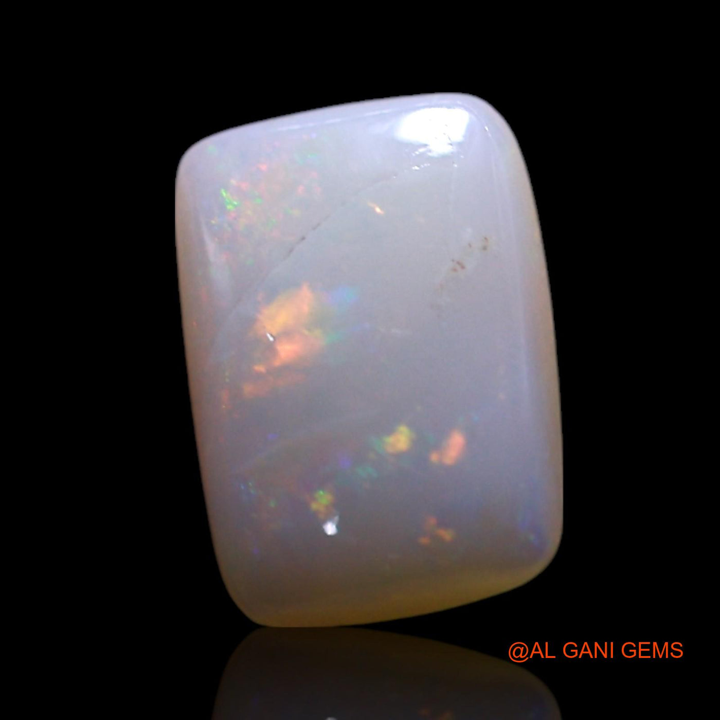 0.80 Cts Natural Australian Fire Opal Loose Gemstone Square Cabochon 8x6x2 mm AG-299