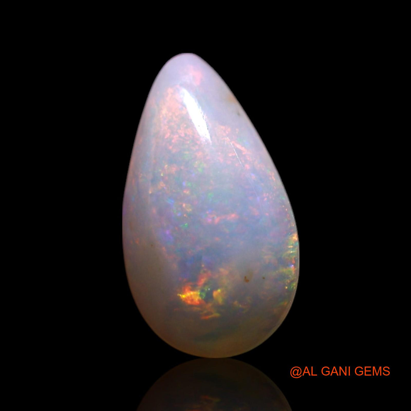 0.70 Cts Natural Australian Fire Opal Pear Cabochon Loose Gemstone For Jewelry 10x5x2 mm AG-301