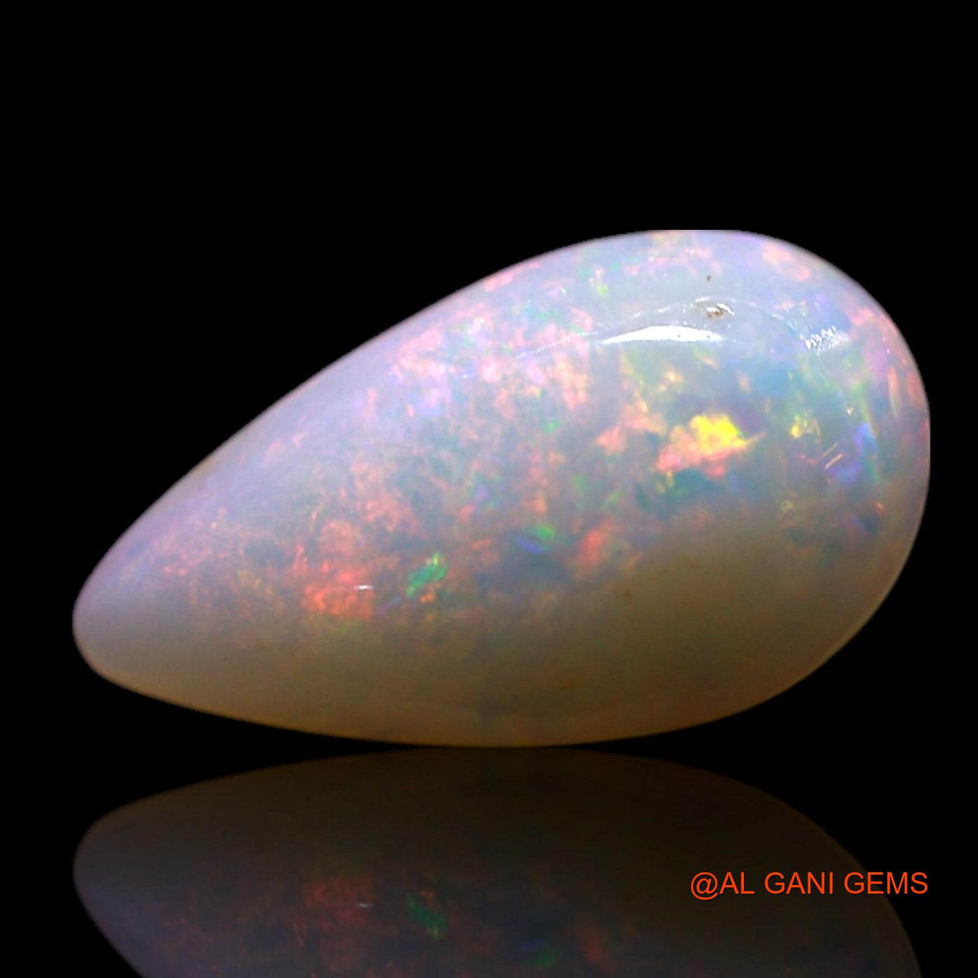 0.70 Cts Natural Australian Fire Opal Pear Cabochon Loose Gemstone For Jewelry 10x5x2 mm AG-301