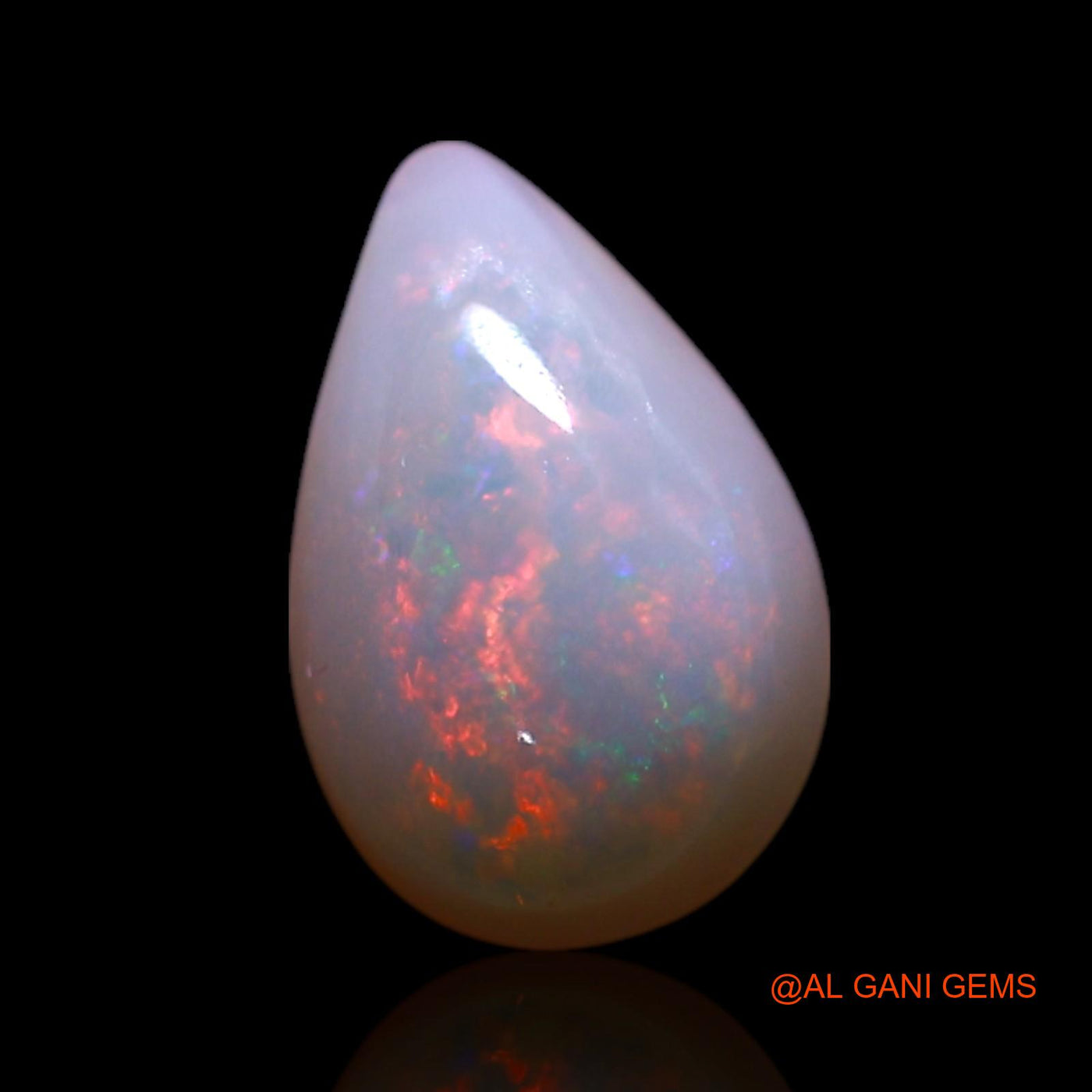 0.90 Cts Natural Australian Fire Opal Pear Cabochon Loose Gemstone For Jewelry 9x6x2 mm AG-306