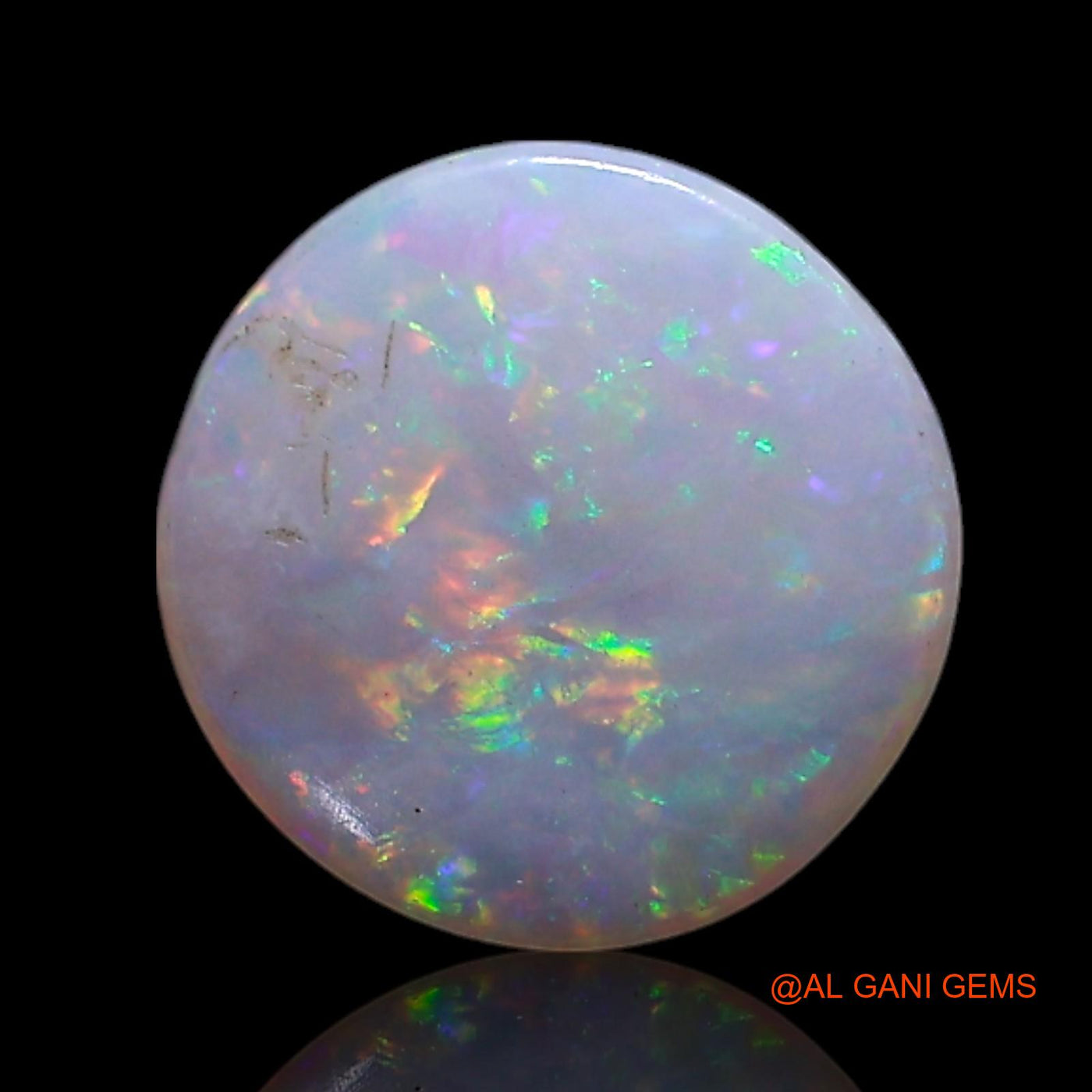 0.60 Cts Natural Australian Fire Opal Round Cabochon Loose Gemstone For Jewelry 8x8x1 mm AG-309