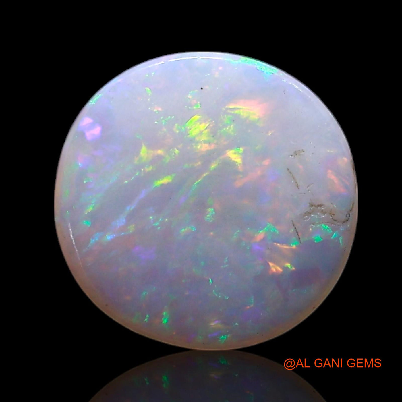 0.60 Cts Natural Australian Fire Opal Round Cabochon Loose Gemstone For Jewelry 8x8x1 mm AG-309