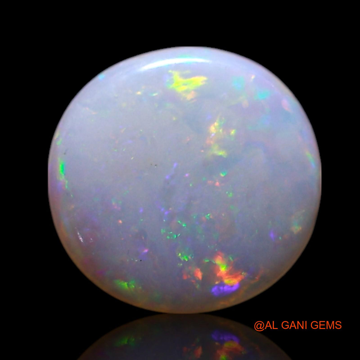 0.60 Cts Natural Australian Fire Opal Round Cabochon Loose Gemstone For Jewelry 8x8x1 mm AG-309