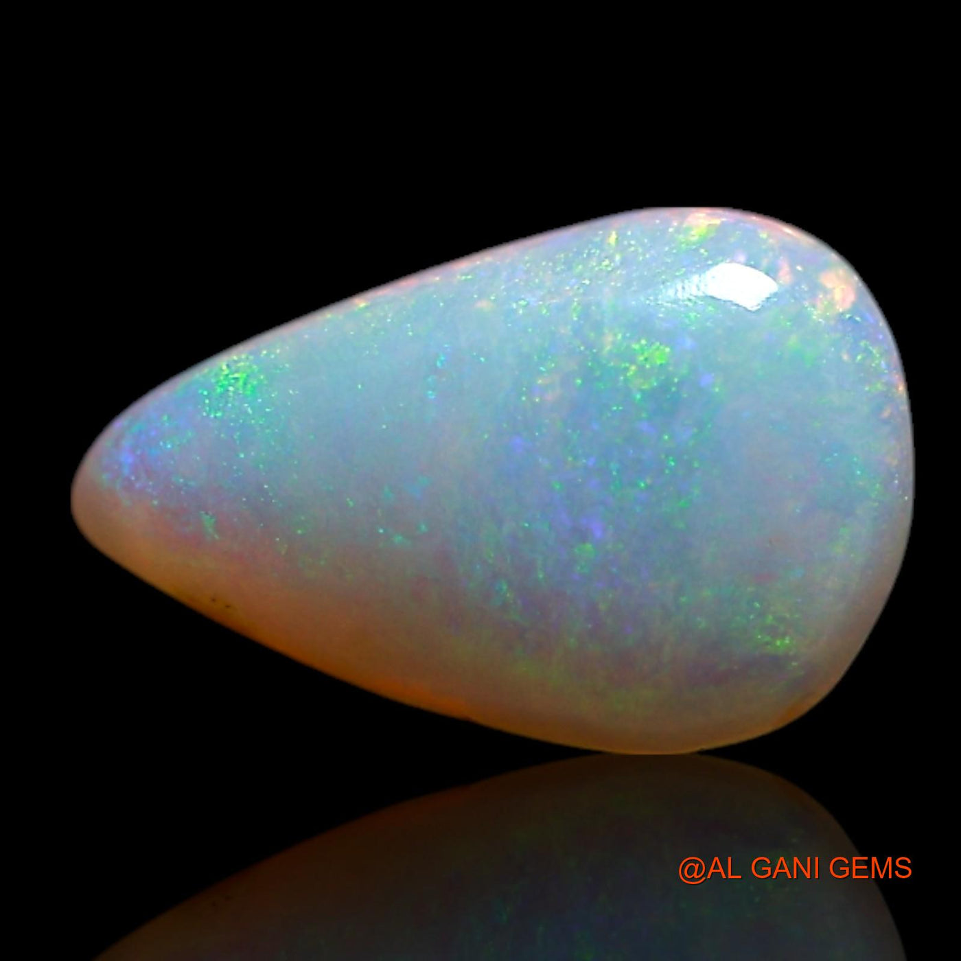 0.85 Cts Unheated Australian Fire Opal Loose Gemstone Pear Cabochon Natural 8x5x2 mm AG-313