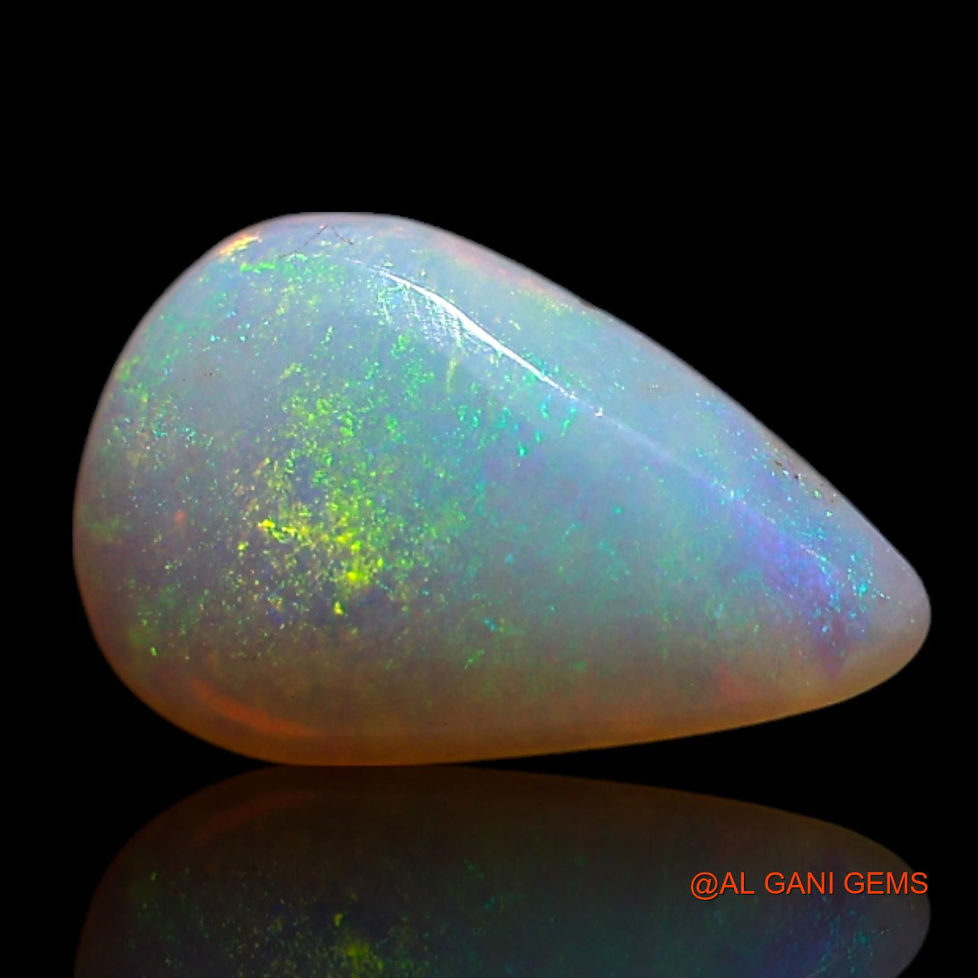 0.85 Cts Unheated Australian Fire Opal Loose Gemstone Pear Cabochon Natural 8x5x2 mm AG-313