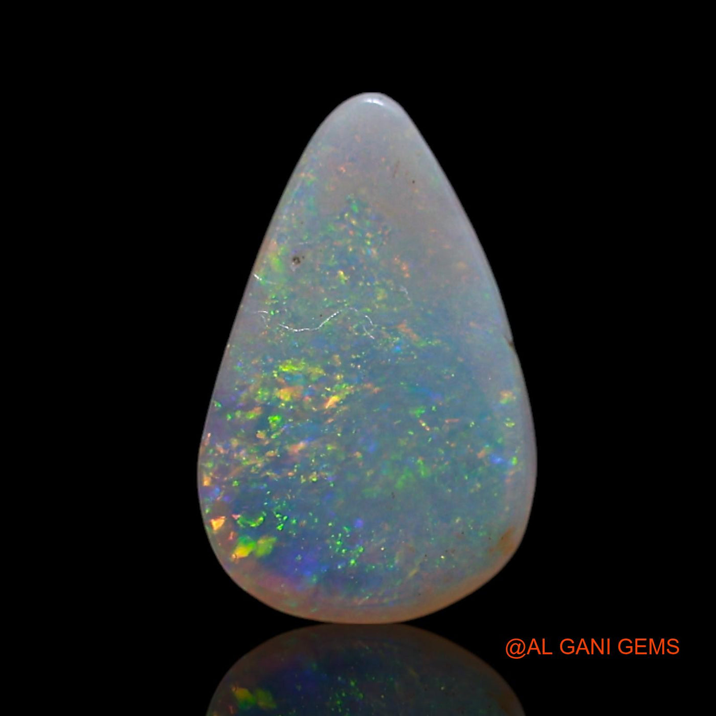 0.85 Cts Unheated Australian Fire Opal Loose Gemstone Pear Cabochon Natural 8x5x2 mm AG-313