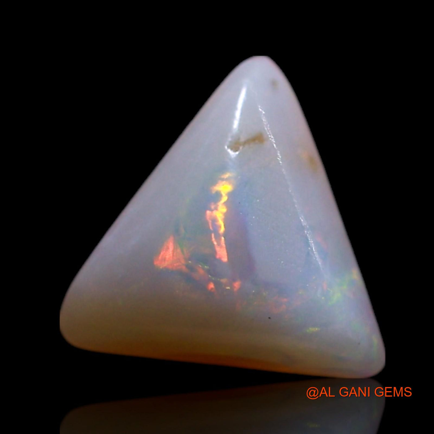 Natural Fire Opal Gemstone 1.00 Cts Loose Trillion Cabochon From Australia 7x7x3 mm AG-315