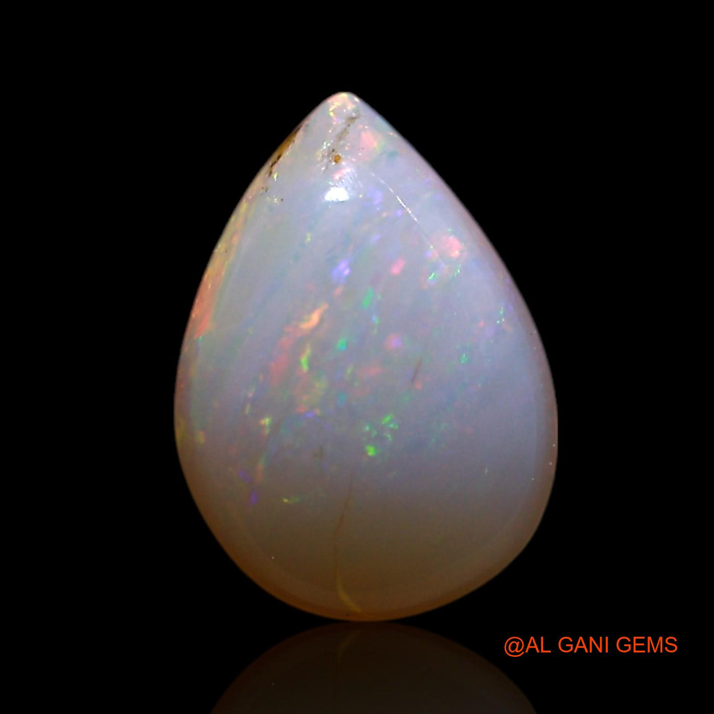 Natural Fire Opal Gemstone 0.85 Cts Loose Pear Cabochon From Australia 8x6x2 mm AG-318