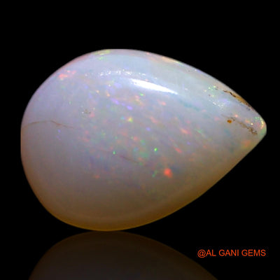 Natural Fire Opal Gemstone 0.85 Cts Loose Pear Cabochon From Australia 8x6x2 mm AG-318