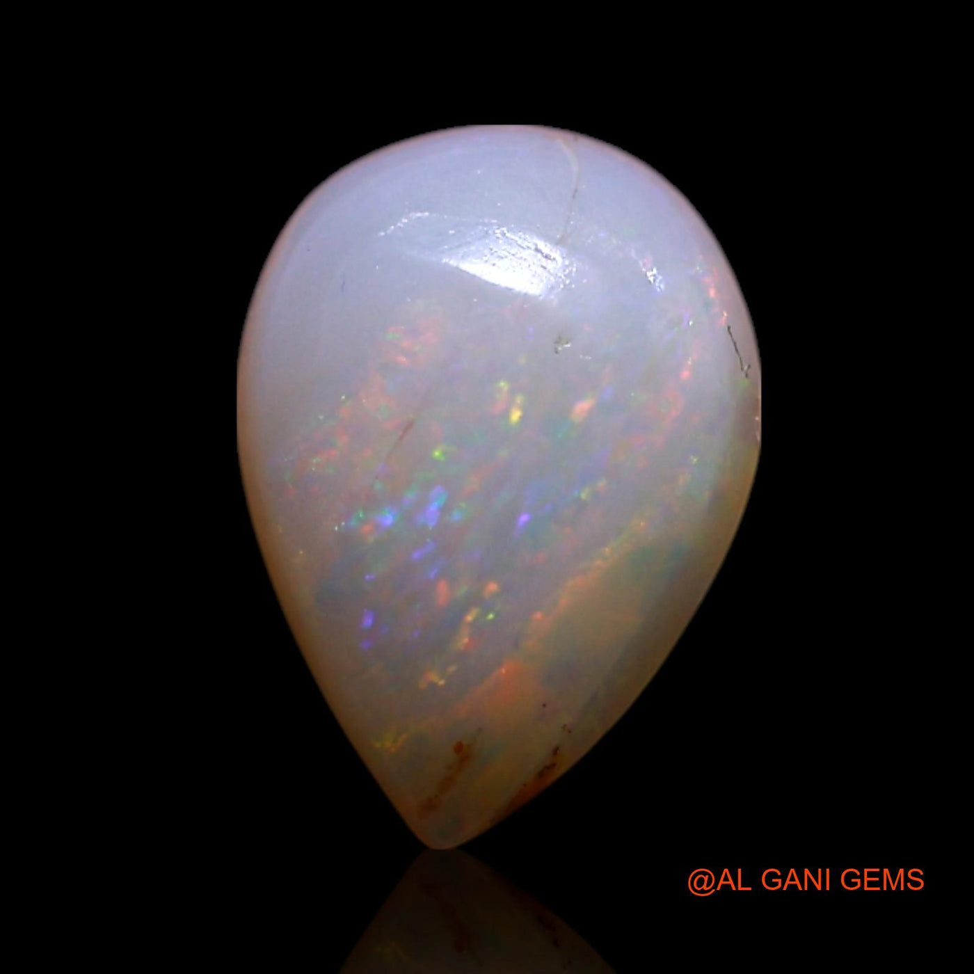 Natural Fire Opal Gemstone 0.85 Cts Loose Pear Cabochon From Australia 8x6x2 mm AG-318