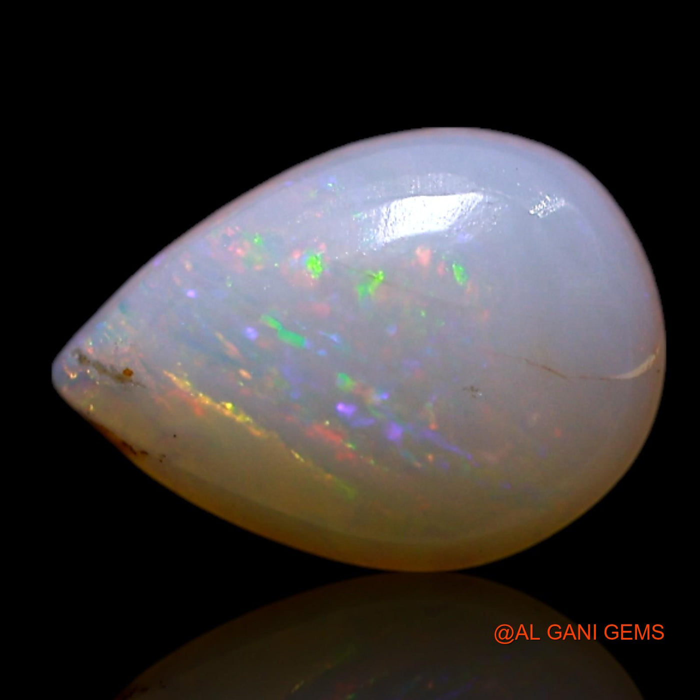 Natural Fire Opal Gemstone 0.85 Cts Loose Pear Cabochon From Australia 8x6x2 mm AG-318