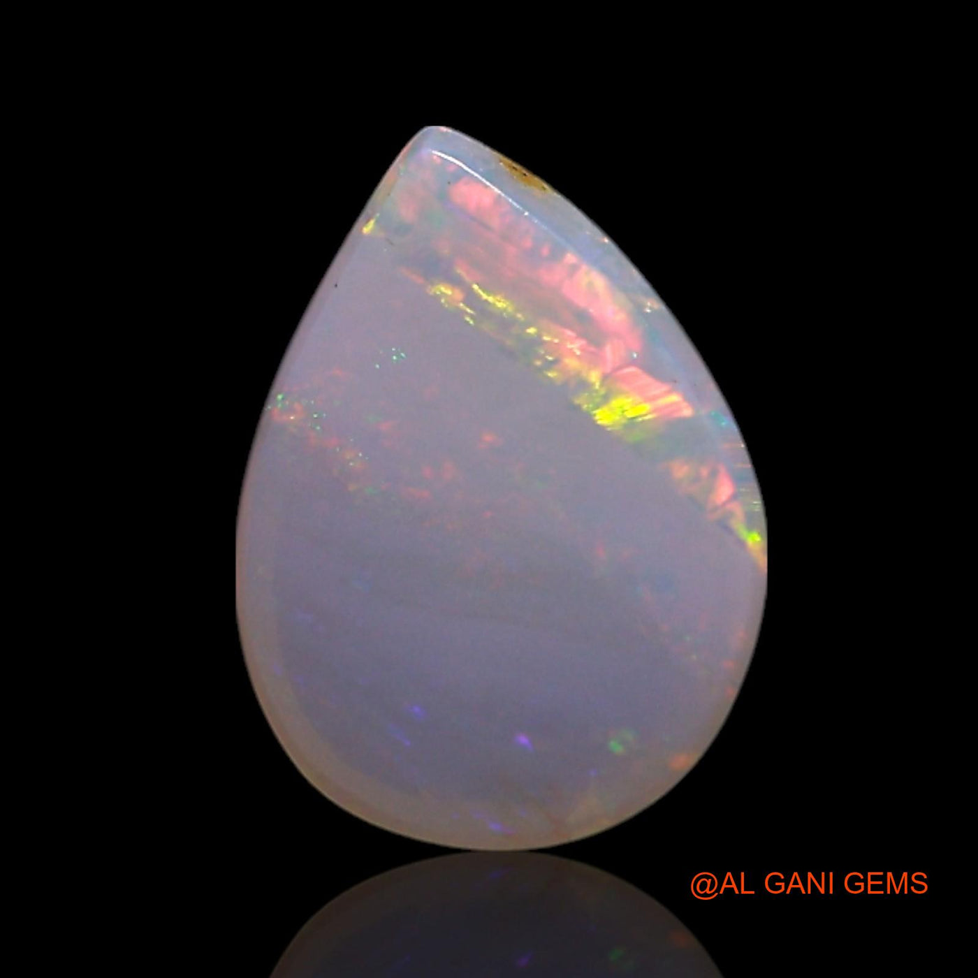 Natural Fire Opal Gemstone 0.85 Cts Loose Pear Cabochon From Australia 8x6x2 mm AG-318