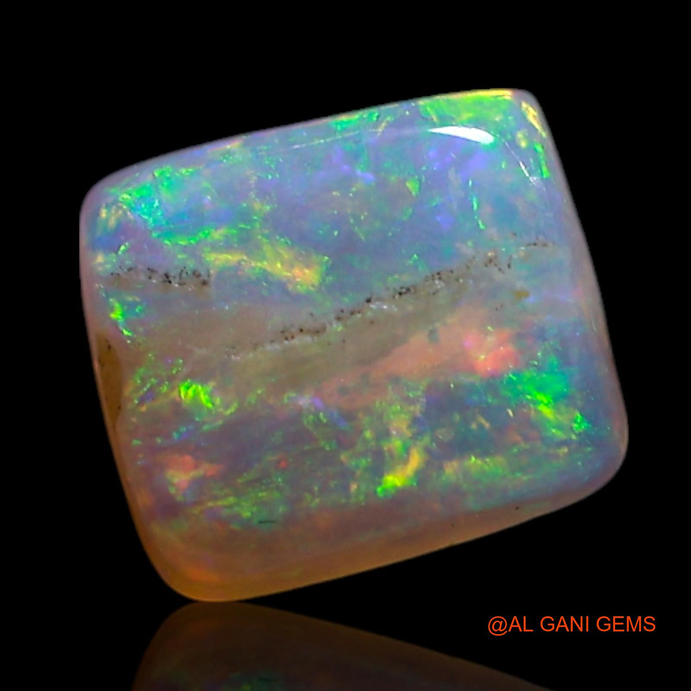 1.00 Cts Natural Australian Fire Opal Loose Gemstone Square Cabochon 6x5x2 mm AG-323