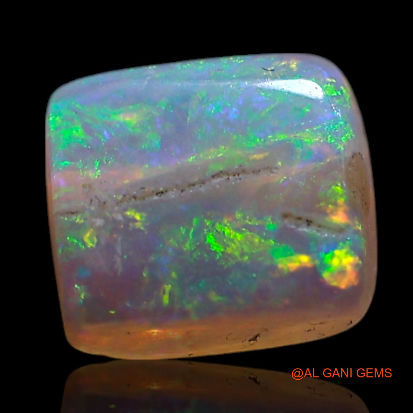 1.00 Cts Natural Australian Fire Opal Loose Gemstone Square Cabochon 6x5x2 mm AG-323