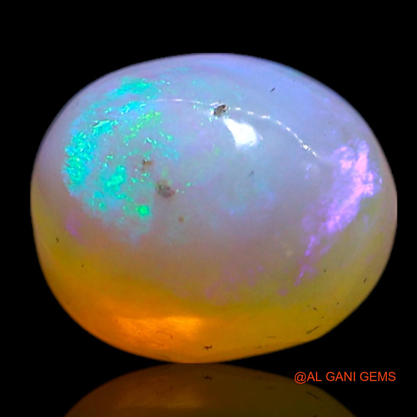 Natural Fire Opal Gemstone 1.35 Cts Loose Oval Cabochon From Australia 7x6x4 mm AG-325